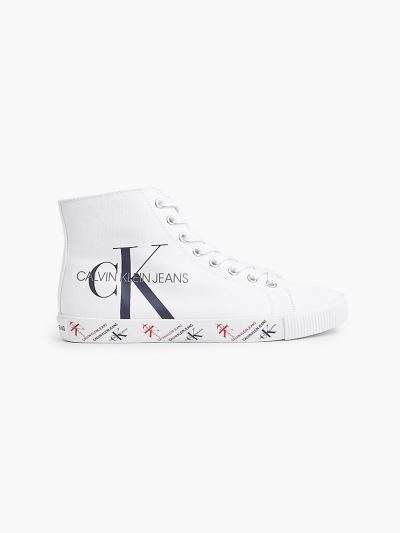 Calvin Klein Cipők HU400584 | Calvin Klein Canvas Női Magas Sportcipő Világos Fehér